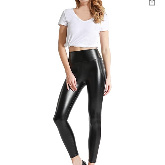 Tagoo Women's Stretchy Faux Leather Leggings Pants - Picture 3 of 5